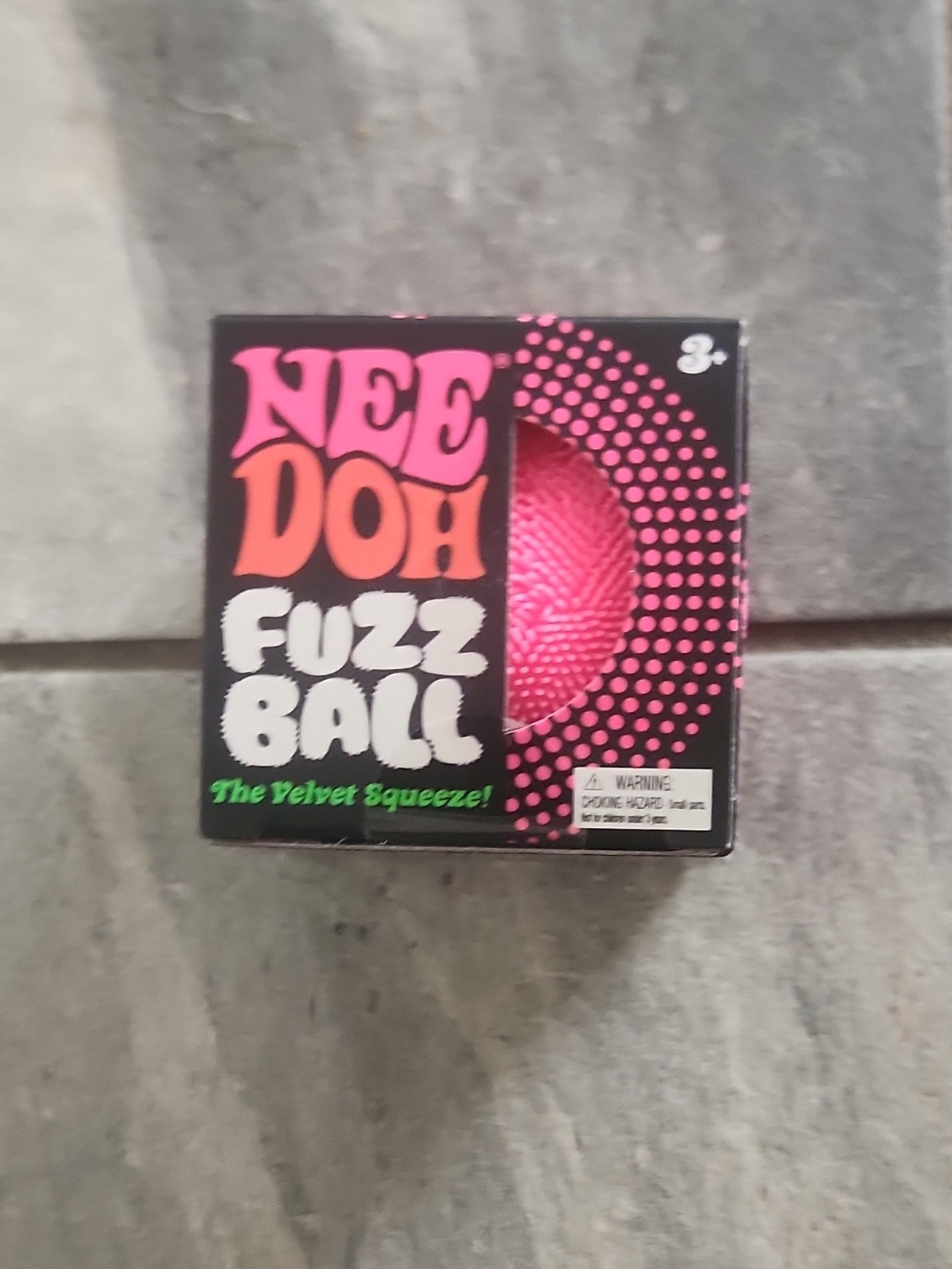 Needoh Pink Fuzz Ball Stress Toy - Velvet Squeeze